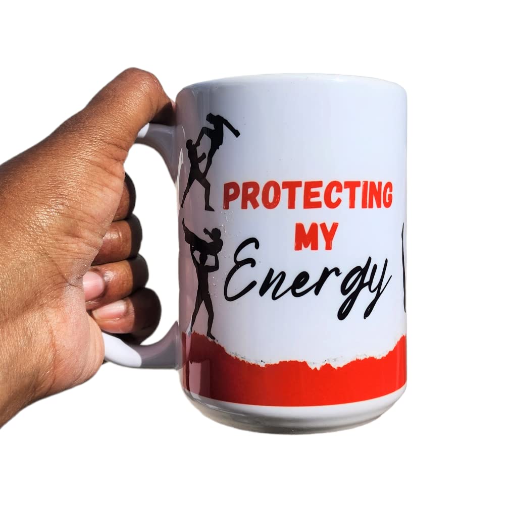Protecting Energy Mug, Office Mug, Zine Mug, Funny Mug, Humor Mug, houmous Mug, Funny Drinkware, Gag gift