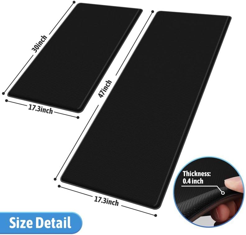 Tapete de cocina, 2 piezas de alfombras de cocina, tapetes de cocina acolchados para piso, tapete antifatiga, juego de alfombras de cocina, tapete
