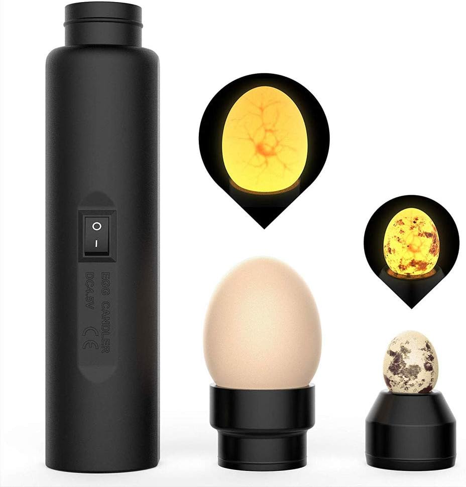 AYNEFY Probador de velas de huevo con luz LED, probador de monitoreo de huevos de pollo con vela de huevo, incubadora LED, incubadora de huevos,