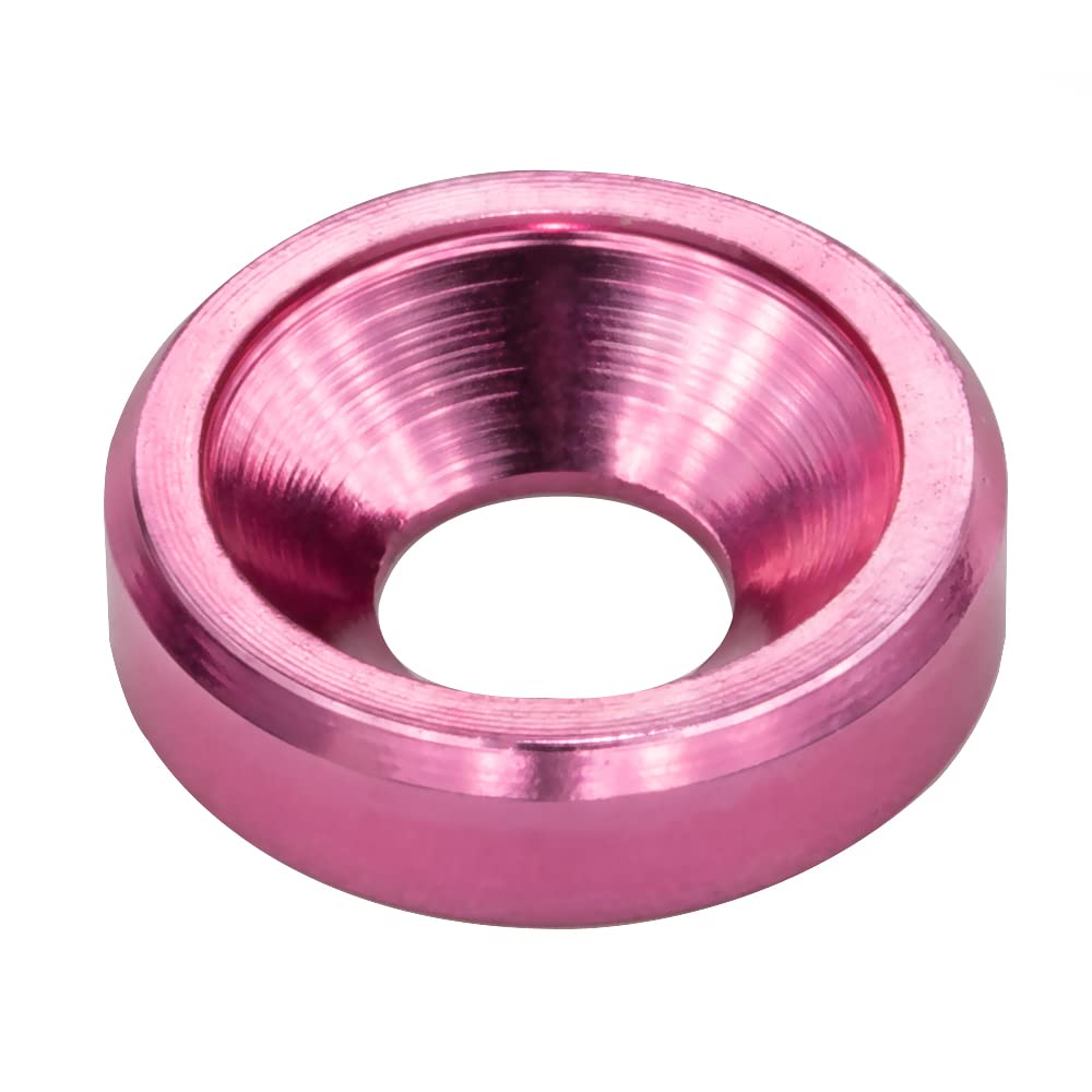 60 piezas Arandelas avellanadas de acabado M3, aleación de aluminio anodizado, juntas de arandelas de cabeza, cuña de taza para tornillo