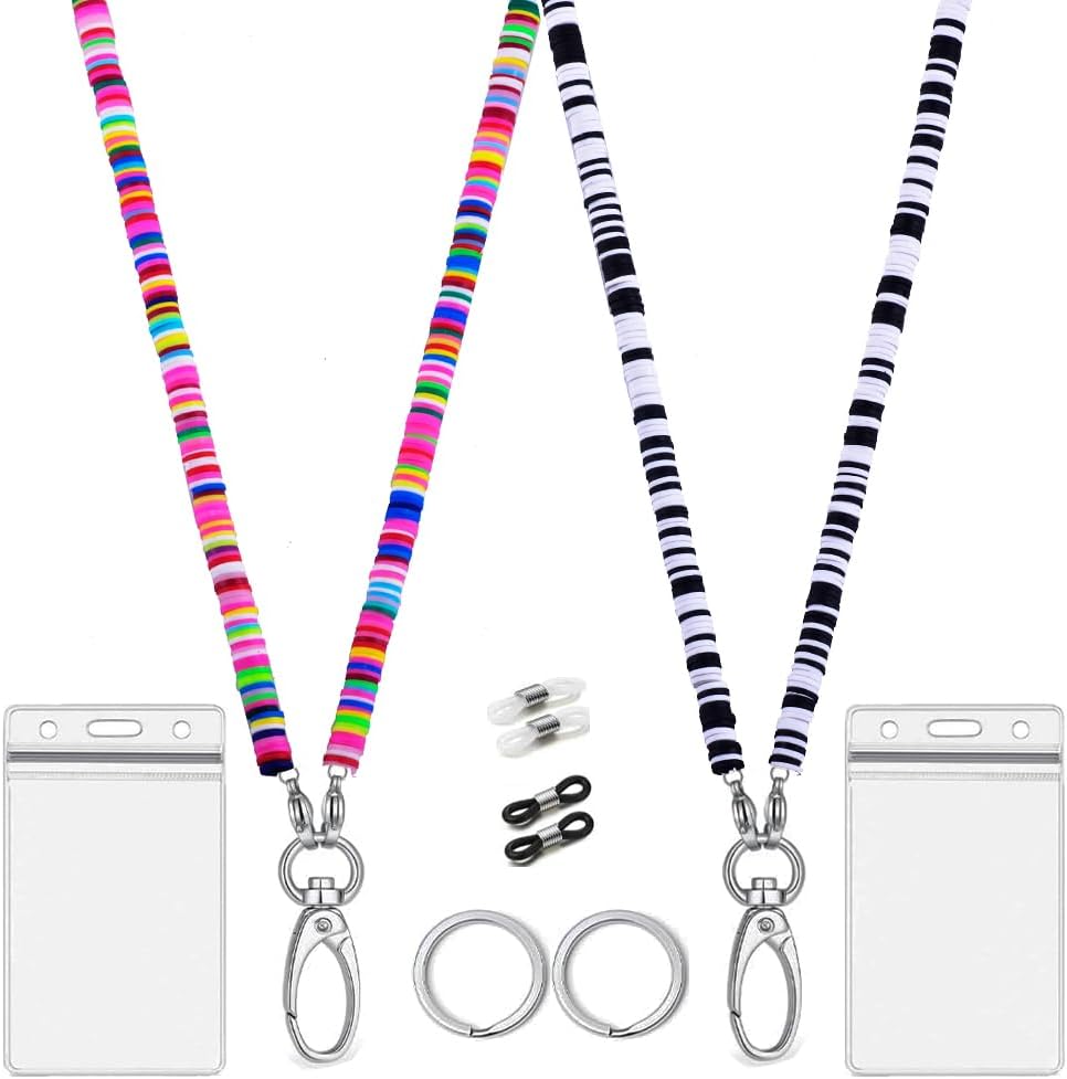 2 cordones para insignias de identificación, llaves, crucero, tarjetero, lindo para mujeres, hombres, profesores, niños, portátil, retráctil,