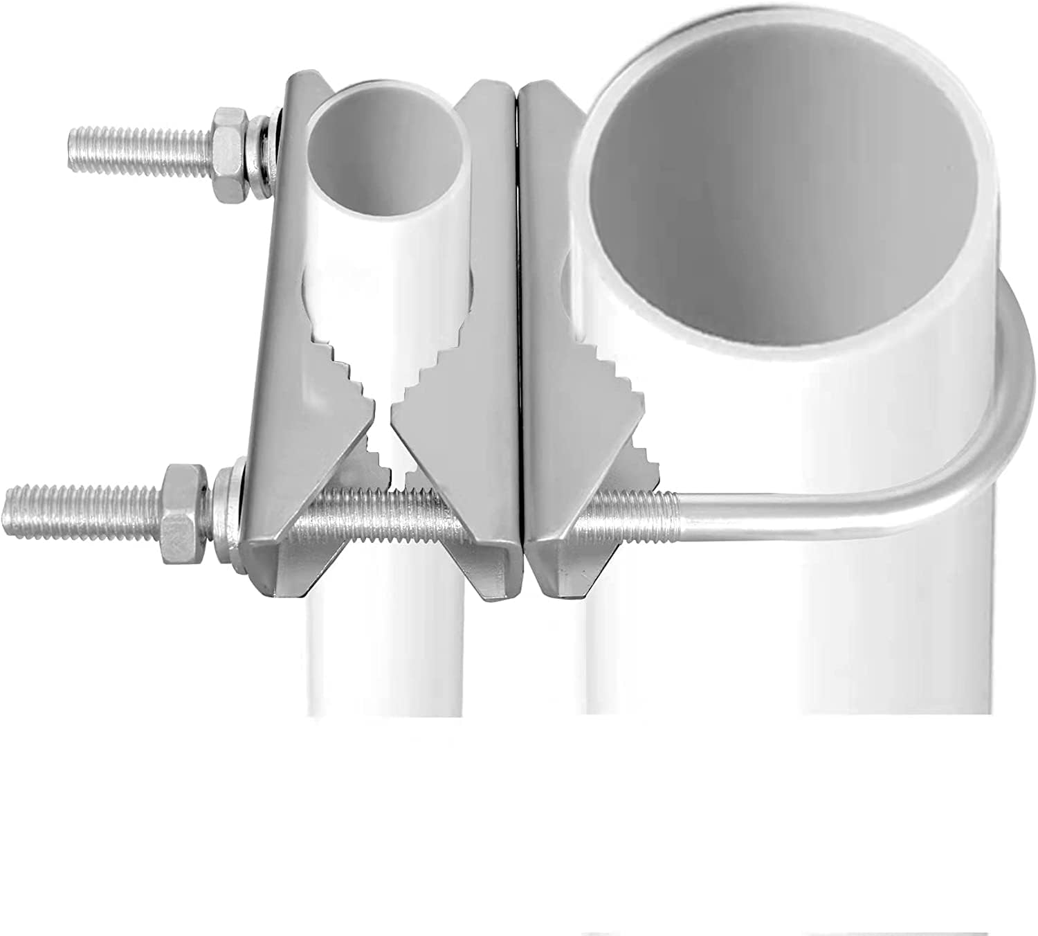 Slinkdsco – Abrazadera de mástil de doble antena pesada en V, pernos en U, accesorios de montaje de tubería para TV CB, antena de jamón, sombrillas,
