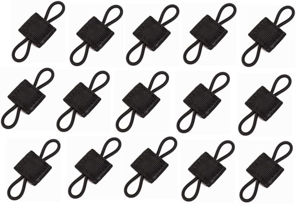 15 piezas de soporte táctico para engranajes con clip Molle Web elástico de cincha retenedor de cinta de encuadernación con hebilla chalecos para