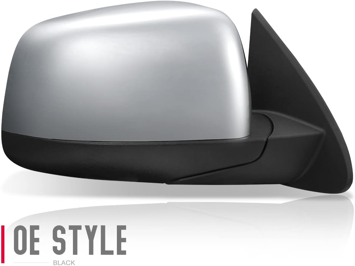 DNA Motoring OEM-MR-CH1321388 Espejo retrovisor plegable con calefacción lateral derecho con cubierta cromada compatible con Durango 2011-2022