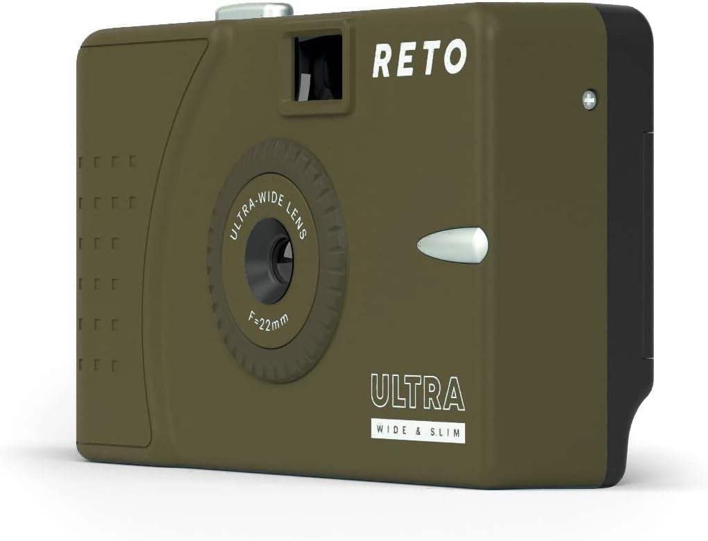 RETO Cámara de película de luz diurna reutilizable ultra ancha y delgada de 1.378 in, lente de 0.866 in de ancho, sin enfoque, peso ligero, fácil de