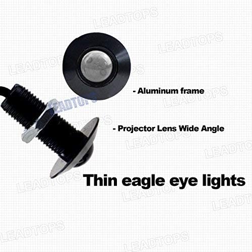 LEADTOPS Luces LED Eagle Eye, paquete de 10 luces LED de 12 V, ultrafinas de 0.906 in, luz antiniebla, DRL, luces de circulación diurna, kit blanco