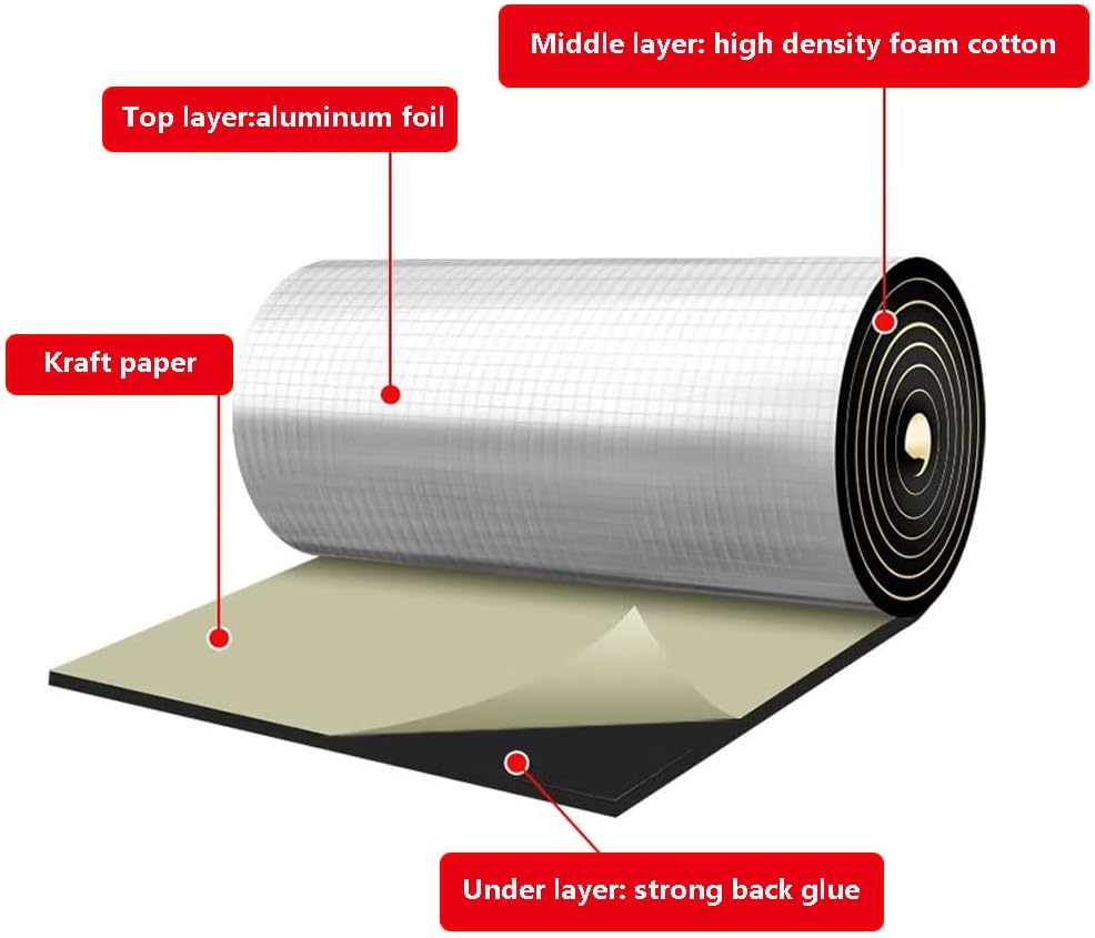 394mil 10.76sqft – Alfombrilla aislante de sonido para motor Fen-der para automóvil, amortiguador de sonido de espuma de polietileno de 40 x 40