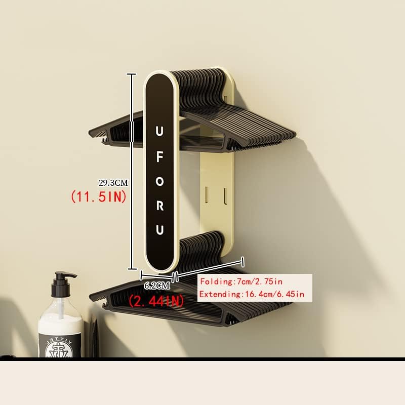 Organizador telescópico apilador, soporte para colgar ropa montado en la pared, sin taladrar, plegable, ahorro de espacio, almacenamiento para