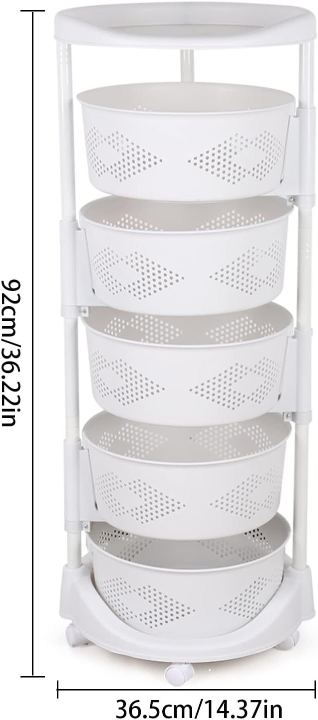 LYNICESHOP Estante de almacenamiento de 5 niveles de altura ajustable multiuso, blanco, plástico y acero al carbono