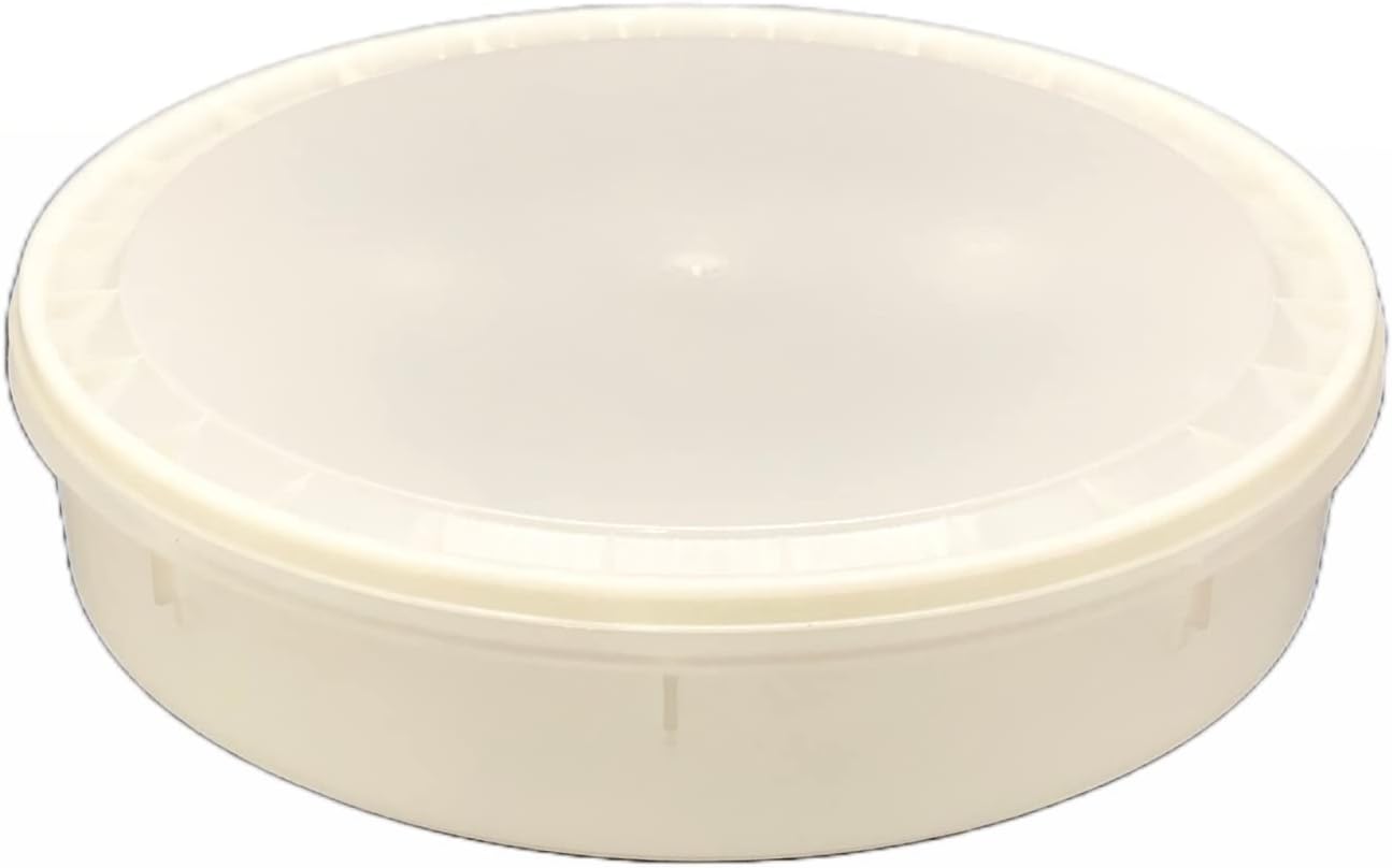 MULMEHË Tinas redondas de almacenamiento de alimentos, capacidad de 10 libras, 12.25 pulgadas de diámetro x 3 pulgadas de profundidad, paquete de 10