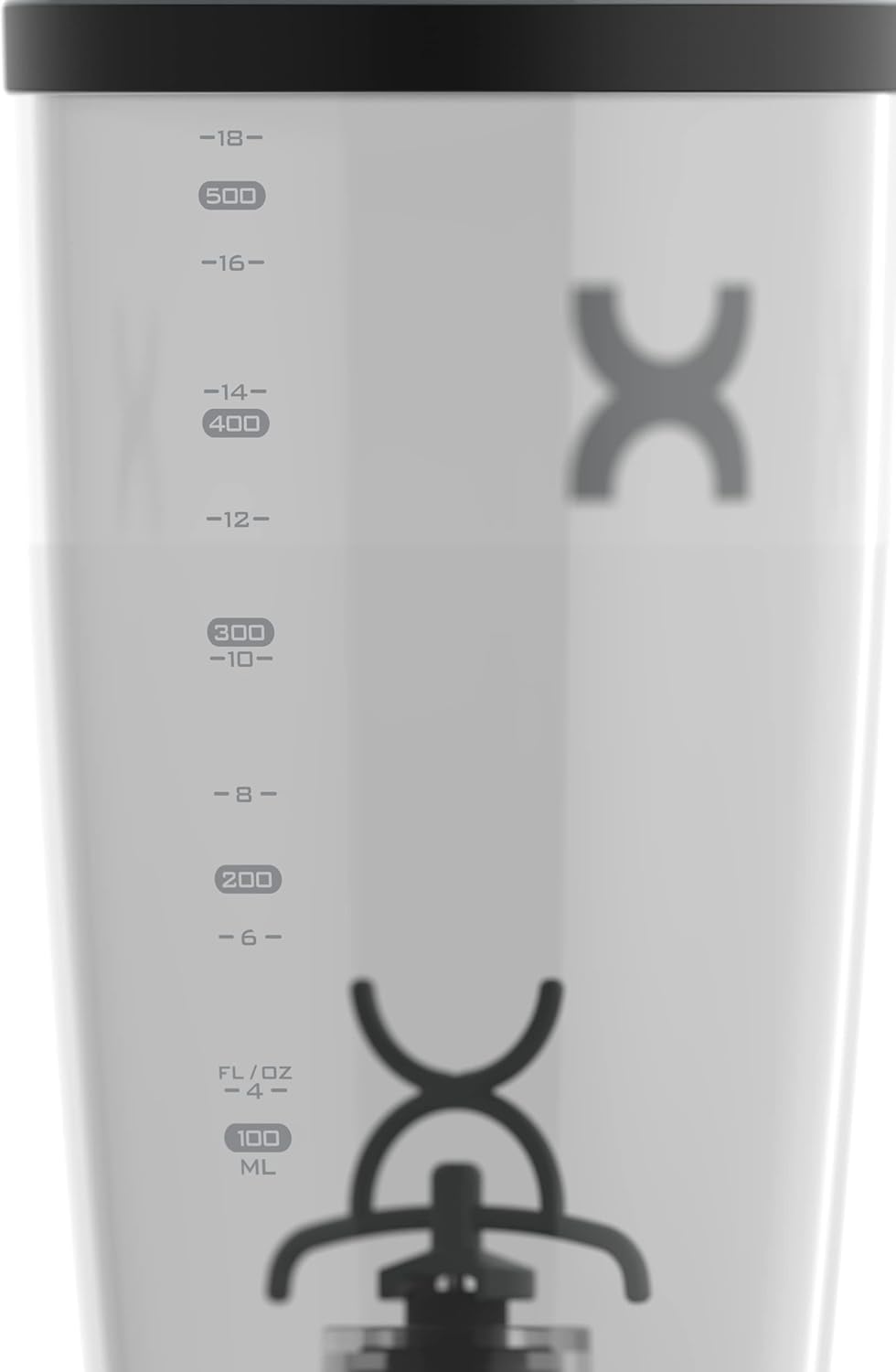 Promixx Botella mezcladora original, funciona con pilas para batidos de proteínas suaves, sin BPA, taza de 20 onzas (negro)
