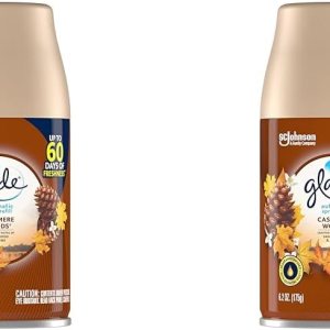 Glade Recambio automático en aerosol, ambientador para el hogar y el baño, maderas de cachemira, 6.2 onzas (paquete de 2) Glade Recambio automático en aerosol, ambientador para el hogar y el baño, maderas de cachemira, 6.2 onzas (paquete de 2)
