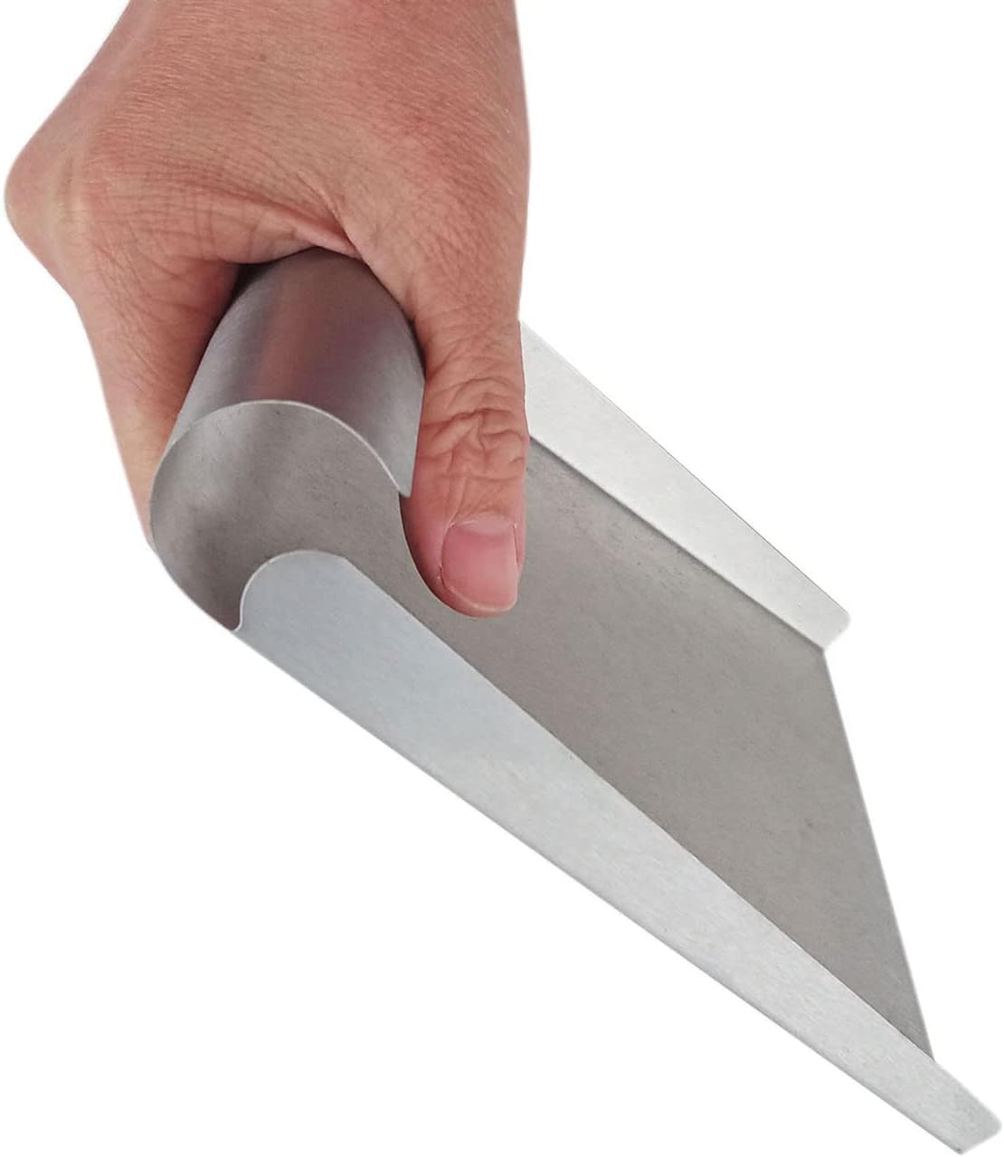 Cuchara de acero inoxidable para alimentos, cuchara cuadrada grande de una pieza con lados, cuchara de hielo de metal de 5.9 pulgadas, raspador de