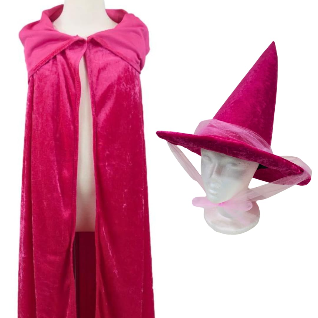 Sleeping Beauty Good Fairy Costume Sets (Hats and Capes) – Kids, Teen, Adult and Plus Sizes (Plus Size, Blue)