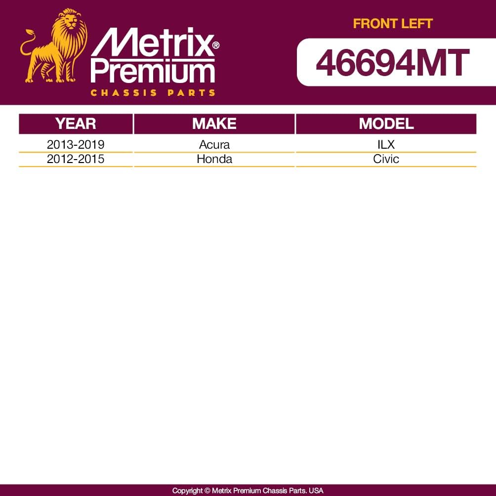 Metrix Premium – Barra estabilizadora delantera izquierda K750605 compatible con Acura ILX 2013-2019, Honda Civic 2012-2015