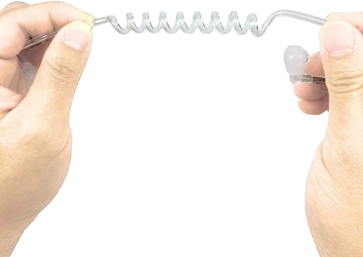PROMAXPOWER Auricular de tubo transparente acústico de seguridad FBI de 1 cable con micrófono PTT para radios bidireccionales Motorola PMLN7157A,