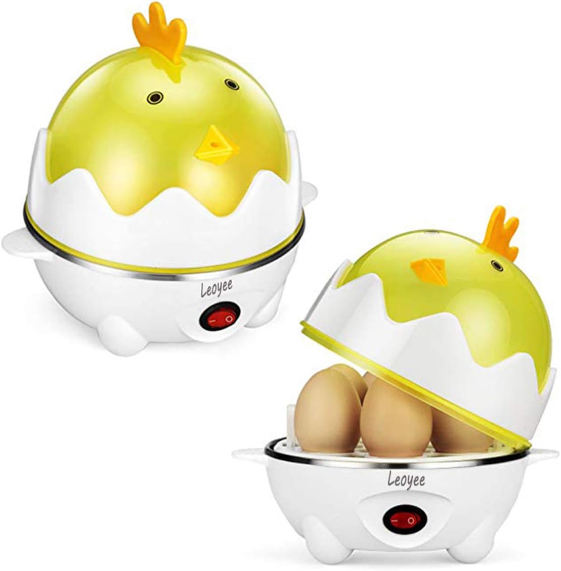 Cocedor eléctrico de huevos escalfador de huevos, olla rápida para huevos escalfados hervidos con apagado automático, olla suave, mediana y dura,