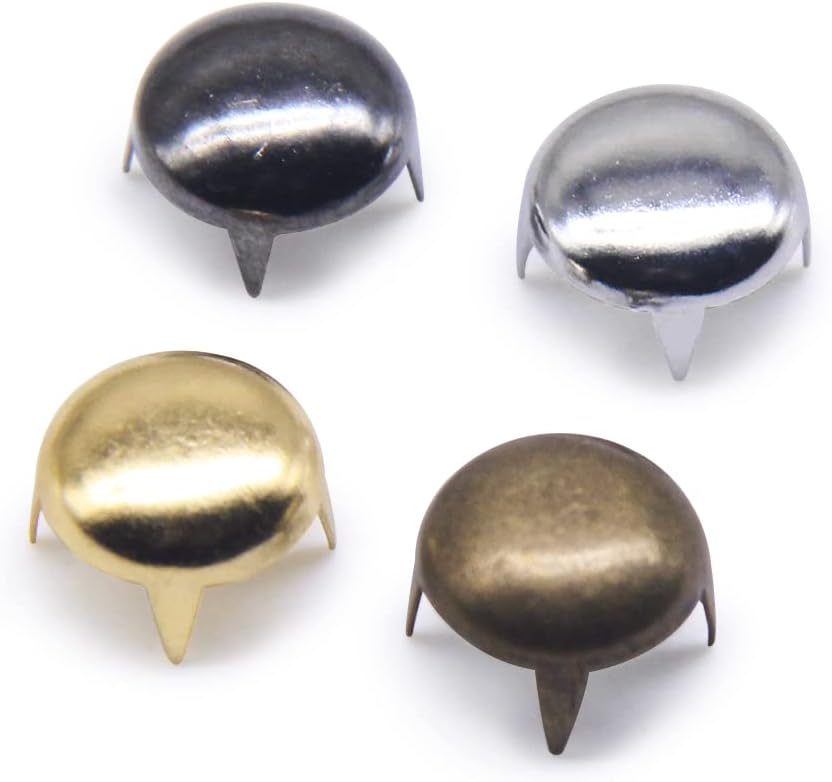 Juego surtido de tachuelas redondas de cúpula de 4 colores, remaches de metal, punk, puntos para punk, rock, cuero, manualidades, ropa, cinturón,