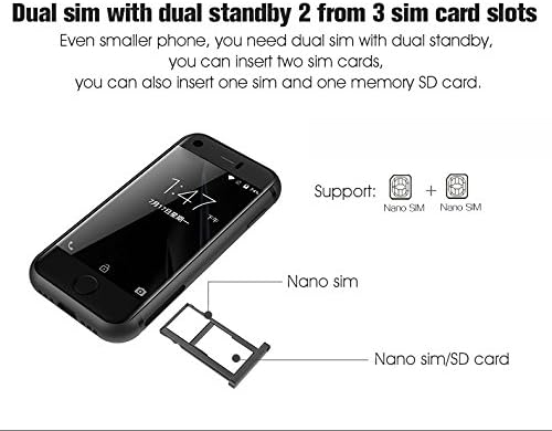 Super Mini 2.5 pulgadas Android Smart Phone Quad Core 1G+8G 5.0MP Dual SIM Mini Teléfonos de alta definición desbloqueados (blanco)