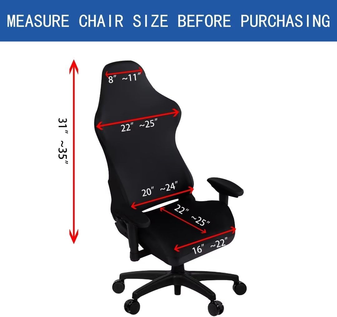 SARAFLORA Paquete de 2 fundas para silla de juegos, fundas elásticas para silla de computadora, funda extraíble para silla de oficina, silla
