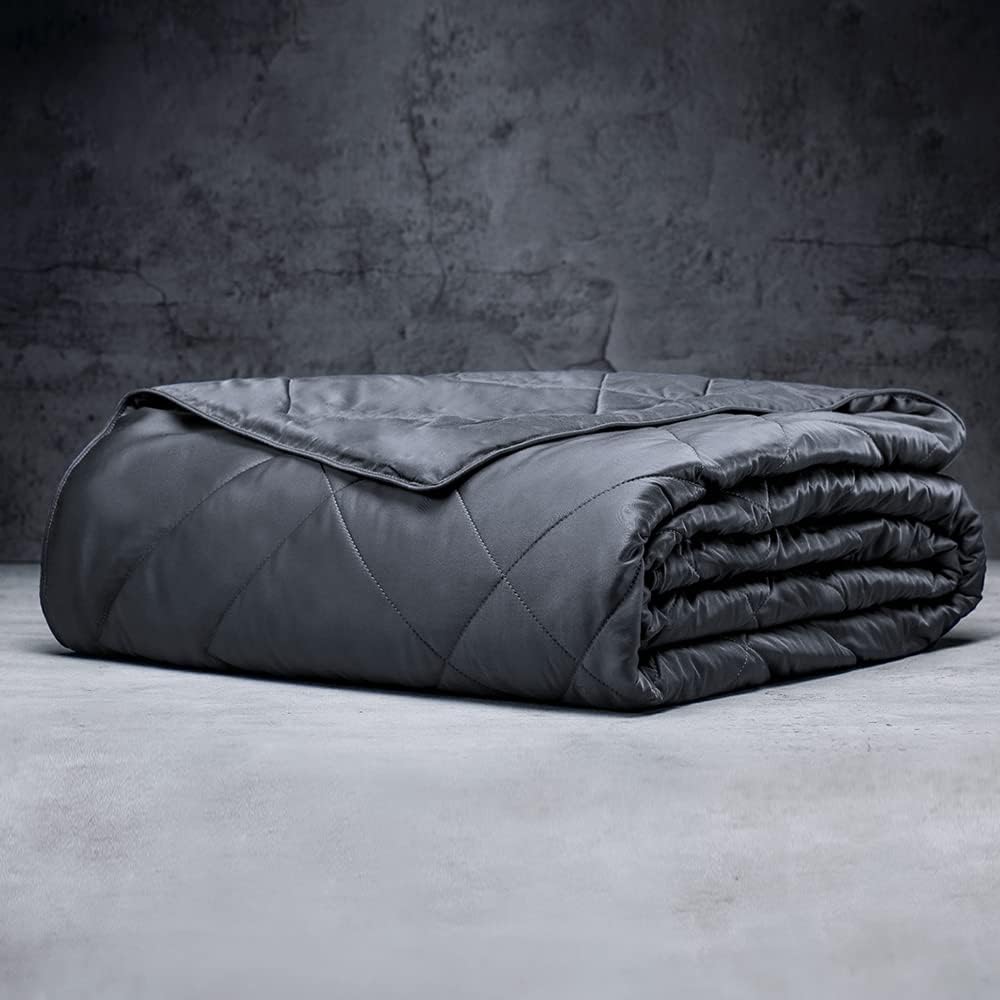 LUXOME Manta ligera  100% viscosa de tela y relleno de bambú  FullQueen – 86 x 92 pulgadas  Super suave  Regulador térmico  Carbón
