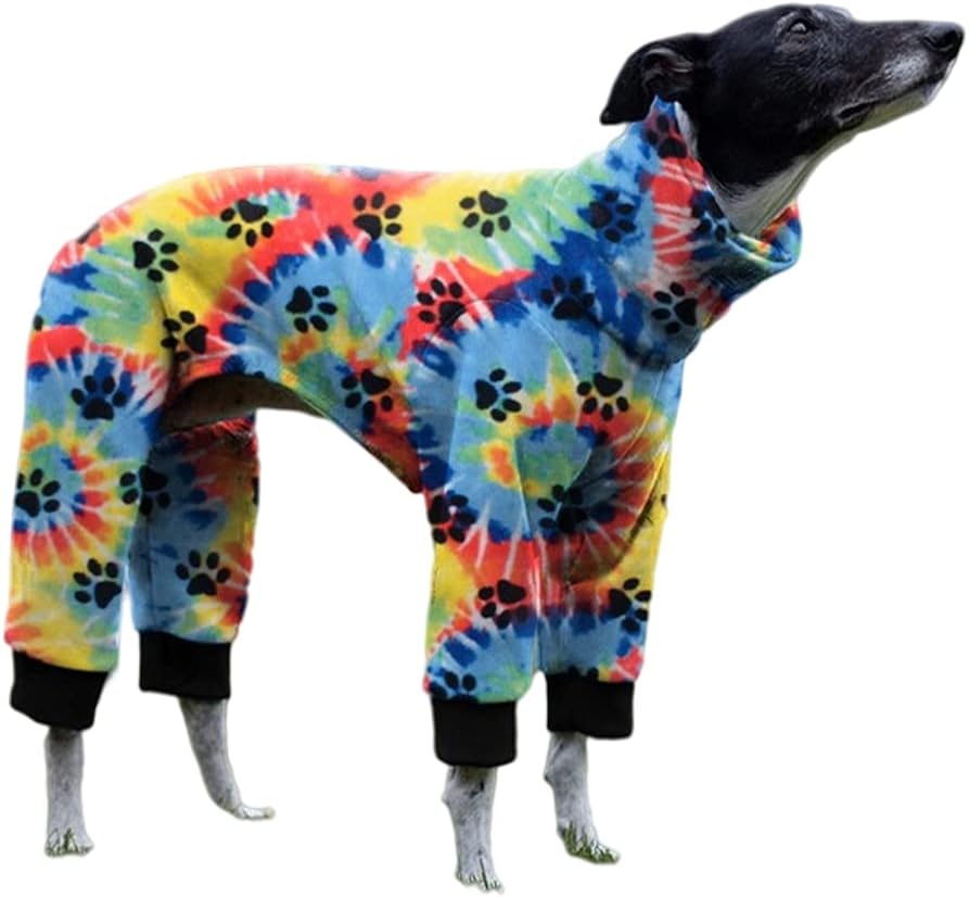 Cnkwei Pijama de perro mediano y grande con estampado de pata de perro