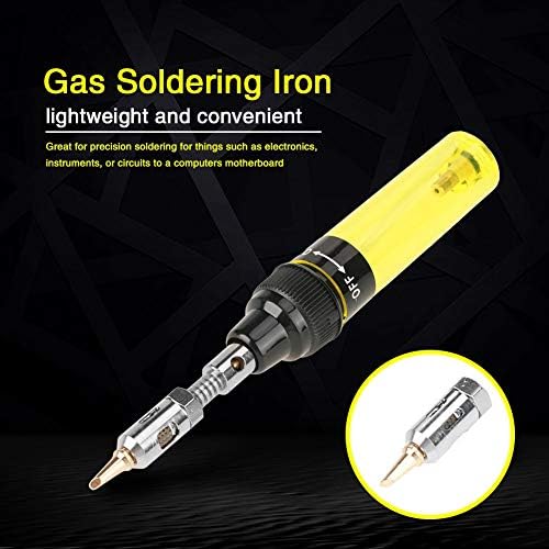 Pluma de soldadura de gas recargable inalámbrica Iso-Tip Pluma de gas butano para herramienta de reparación de PC electrónica 8ML ((amarillo))