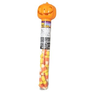 Tubos de plástico naranja con tapa de calabaza, caramelos, maíz, golosinas de Halloween, recuerdos de fiesta, caramelos con sabor artificial para Tubos de plástico naranja con tapa de calabaza, caramelos, maíz, golosinas de Halloween, recuerdos de fiesta, caramelos con sabor artificial para