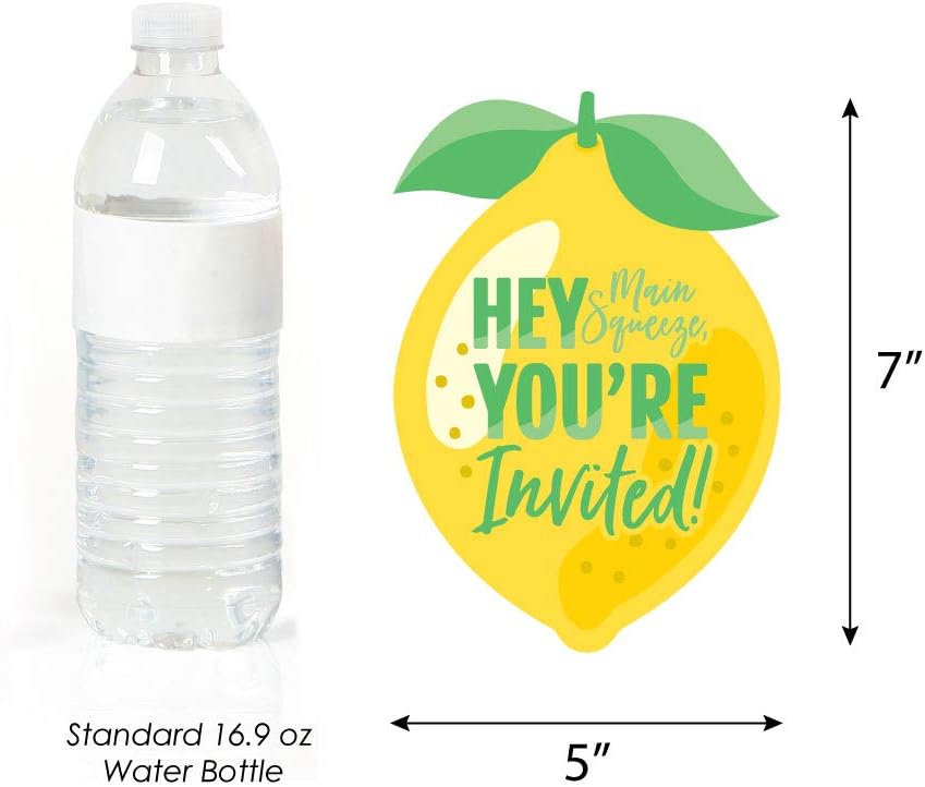 Big Dot of Happiness So Fresh – Tarjetas de invitación para fiesta de limonada cítrica con sobres – Juego de 12 unidades