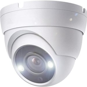 Real HD Cámara de seguridad CCTV domo de visión nocturna a todo color de 5MP con luces LED blancas visibles, visión nocturna de 65 pies, ángulo de Real HD Cámara de seguridad CCTV domo de visión nocturna a todo color de 5MP con luces LED blancas visibles, visión nocturna de 65 pies, ángulo de