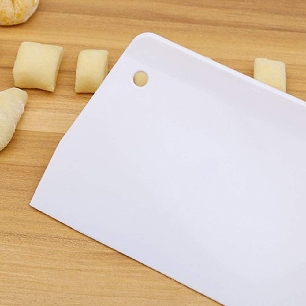 10 raspadores de masa trapezoidales, cortadores de plástico duro, cortador de masa de plástico apto para alimentos, raspador de banco con agujero