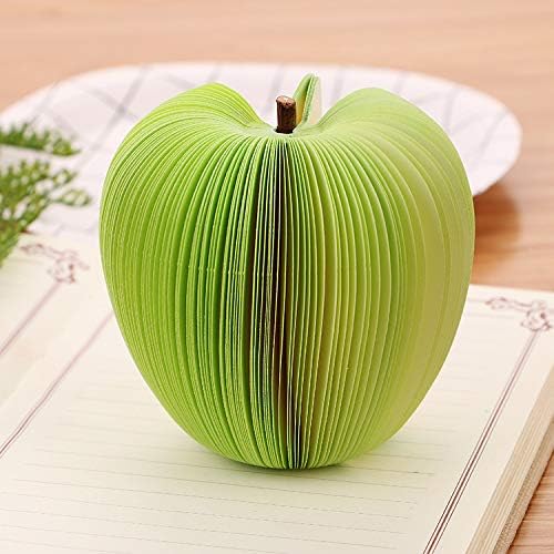 Bloc de notas de 130 hojas de papel 3D coloridas formas de frutas notas postales bloc de notas autoadhesivas para decoración de mesa (pera verde)