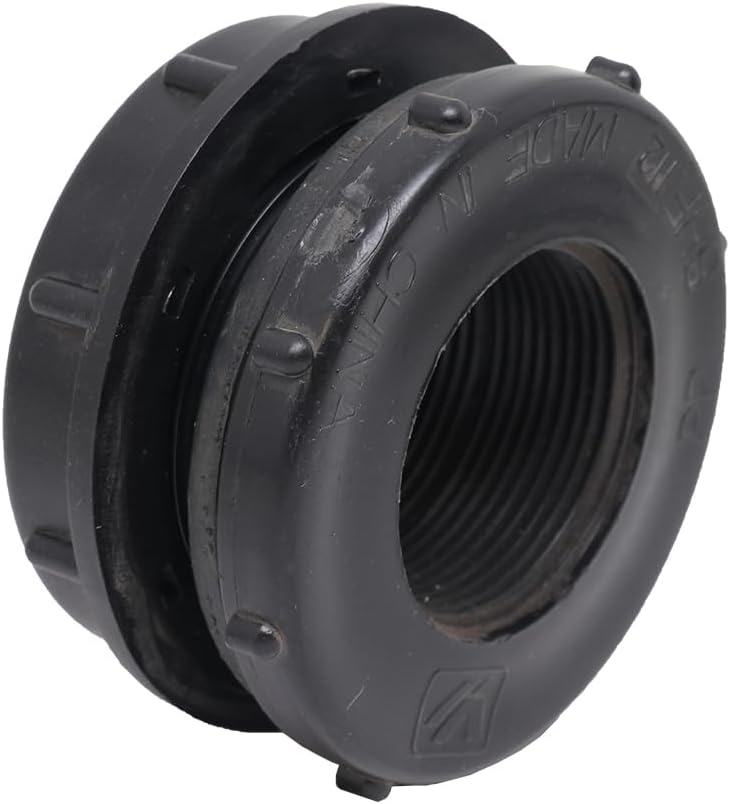 Valley Industries BHF112-BC Montaje de mamparo, 1-12″ FNPT, negro
