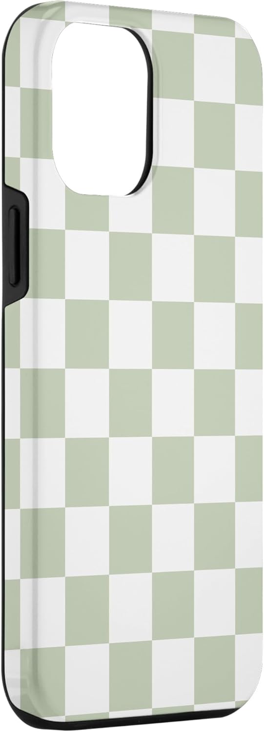 Funda clásica Checkered Checker Checkerboard Light Sage Green para iPhone 13 Pro Max