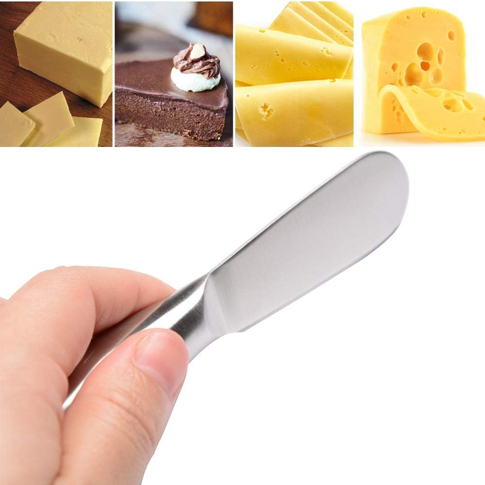 Cuchillos multiuso para esparcir quesos y mantequilla de acero inoxidable (2 piezas)