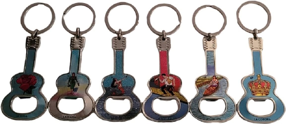 KeyChain Juego de 6 piezas de lotería mexicana para abrebotellas (COSKC6G)