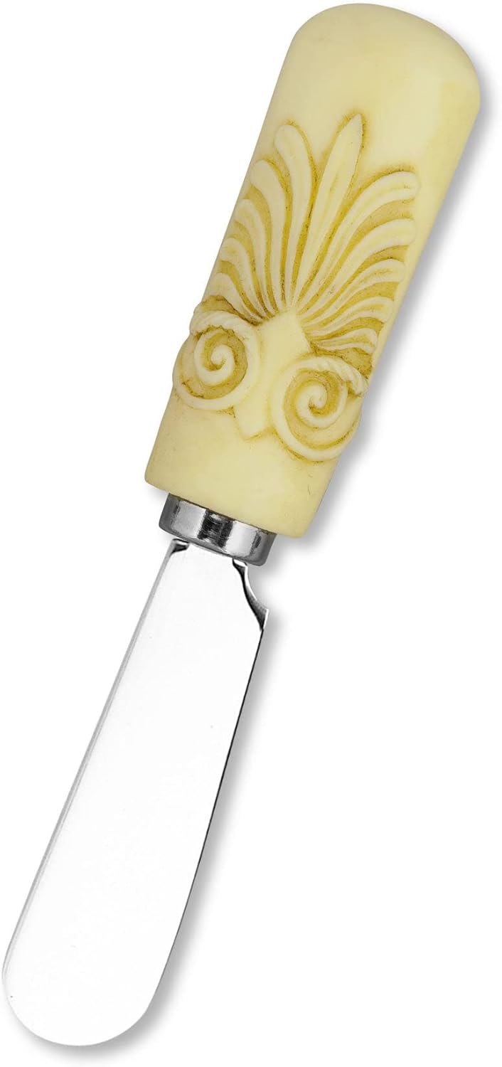 Supreme Housewares Cuchillos esparcidores de queso y mantequilla, mango de resina pintado a mano con hoja de acero inoxidable, juego de esparcidor