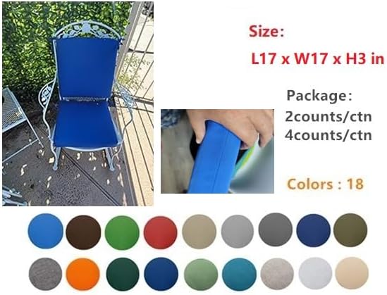 QILLOWAY Cojines de asiento cuadrados de espuma para sillas de comedor y exteriores, para todo tipo de clima, 17 pulgadas de largo x 17 pulgadas de