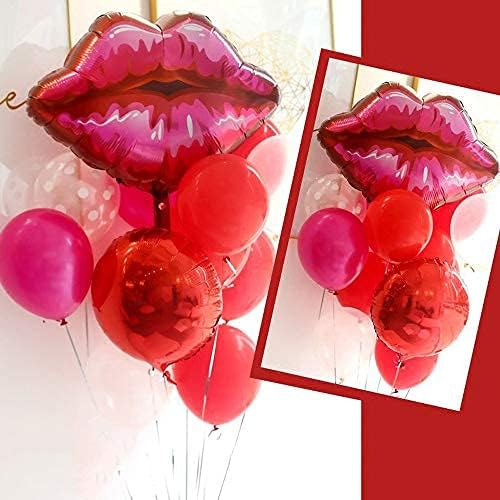 8 globos de aluminio con forma de labios de beso, globos románticos de Mylar para el día de San Valentín, boda, proponer decoración de compromiso