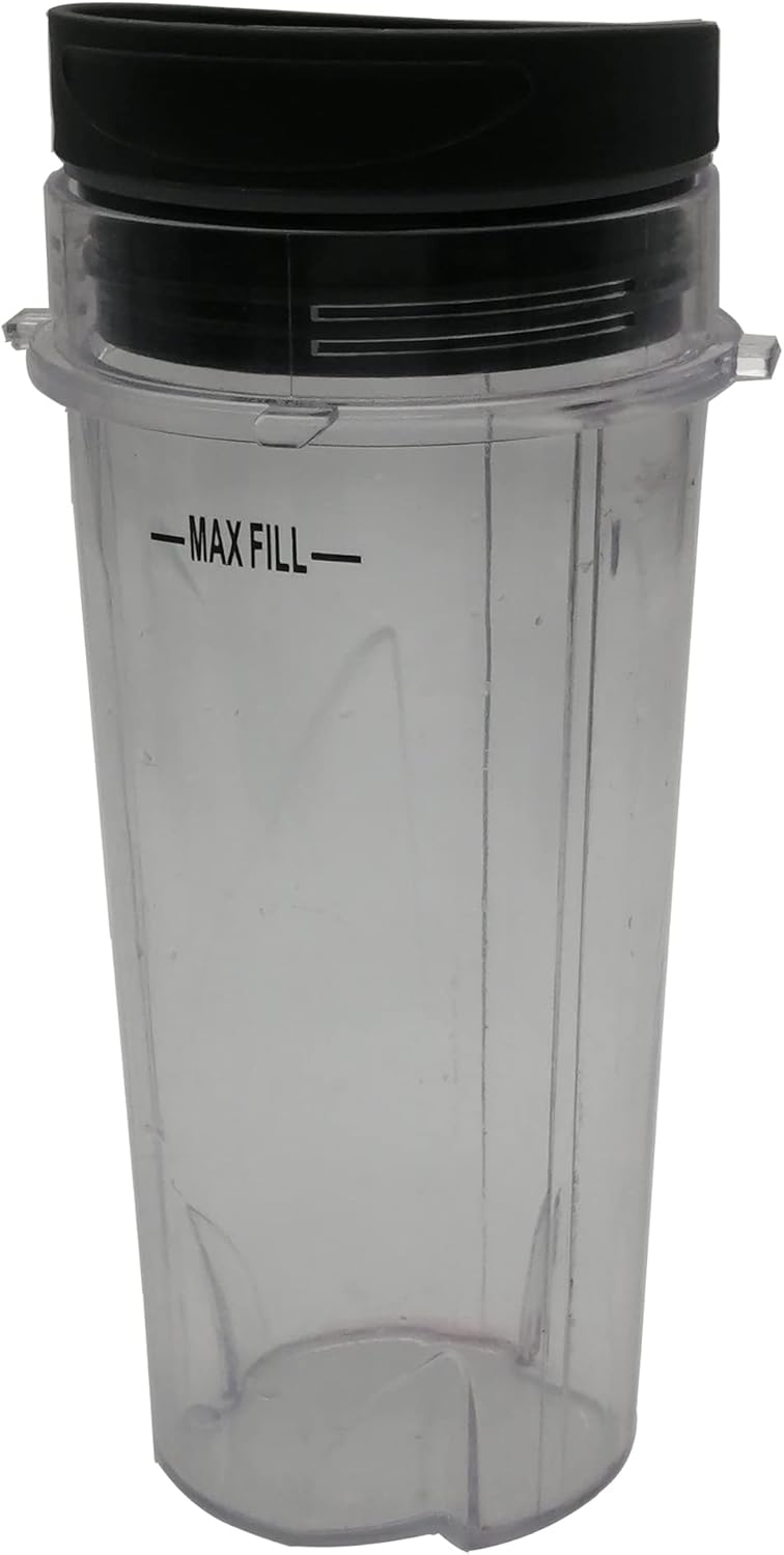 Vaso de repuesto de 16 onzas con tapa y hoja extractora, compatible con Ninja Kitchen System Pulse Blender  BL200 30BL201 30BL201C 30BL203QBK 30