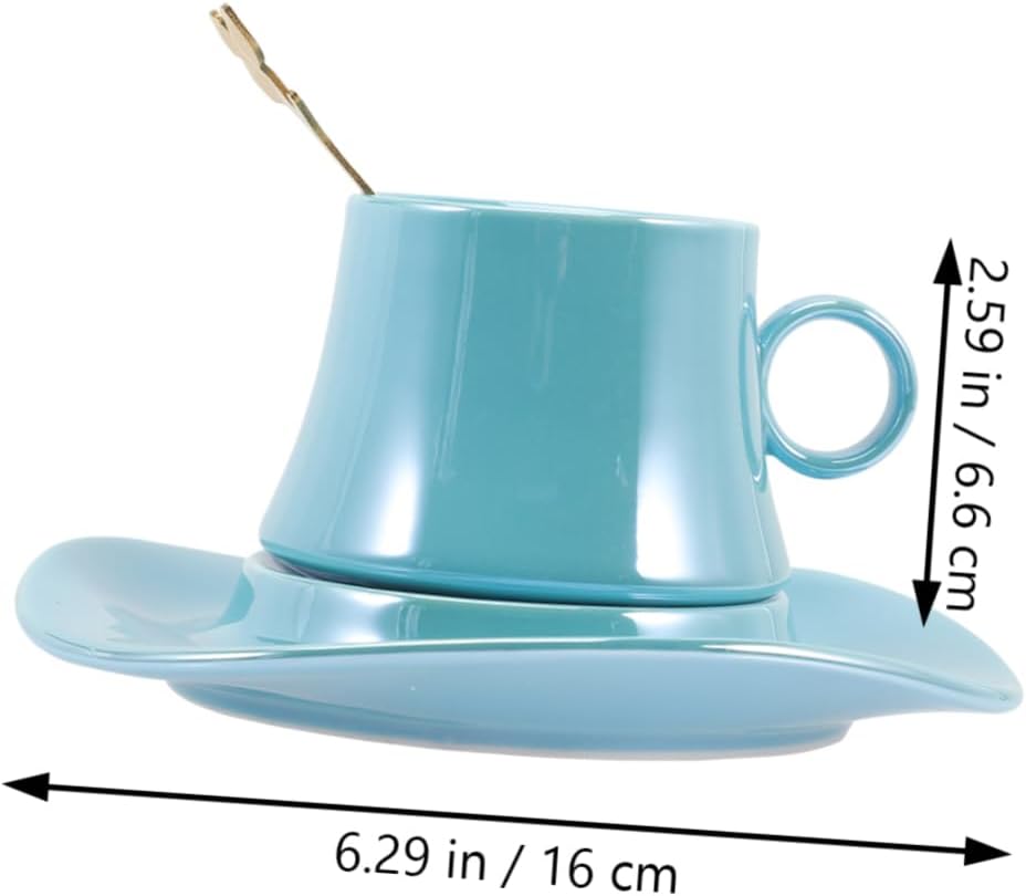 ABOOFAN 2 juegos de vasos de café de cerámica, tazas de té y platillo, taza de té con leche, taza de té de porcelana, taza de café, taza de té de
