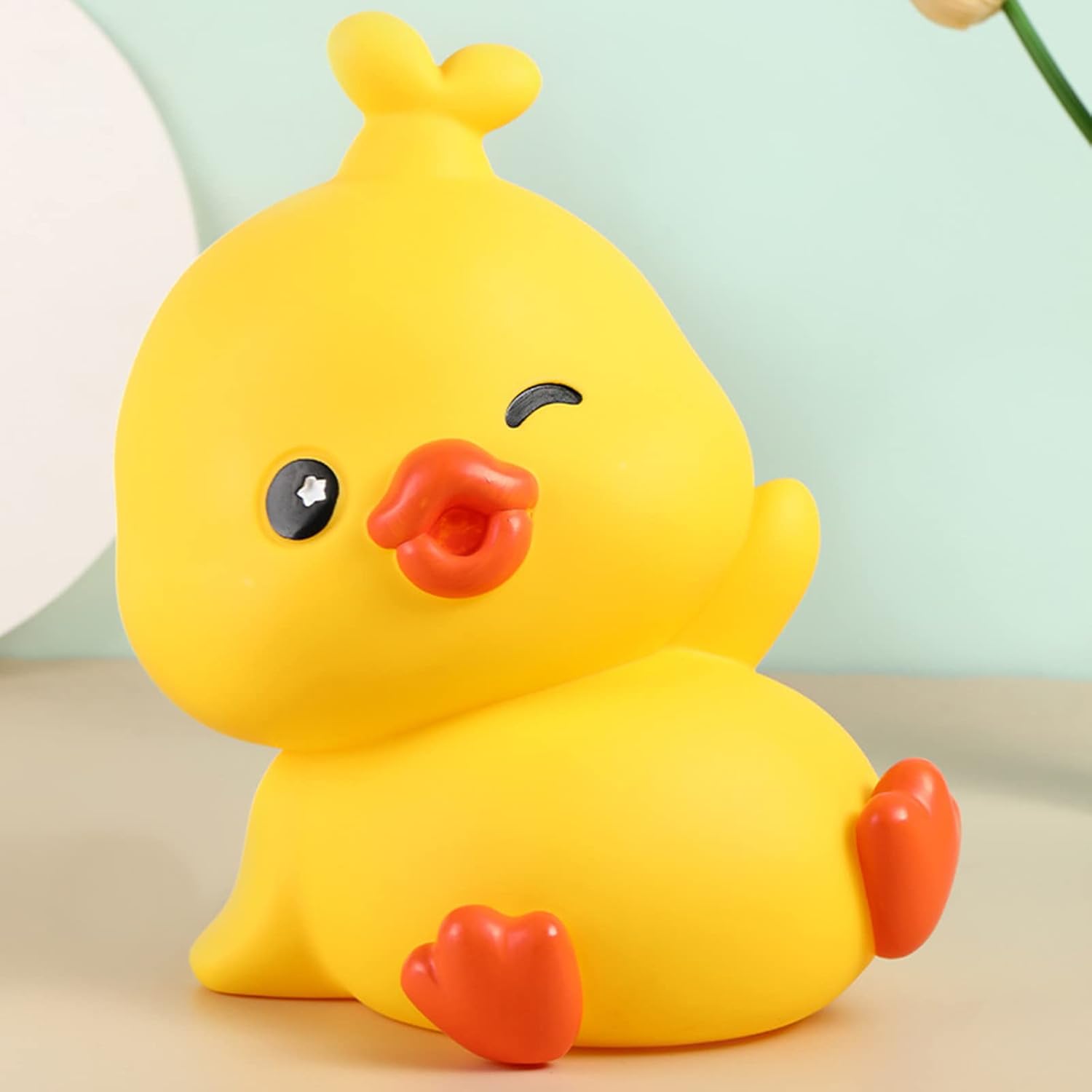 Banco de dinero de pato amarillo, diseño de pato inastillable, gran capacidad para niños, regalos de cumpleaños (amarillo, 8.7 x 6.7 in)
