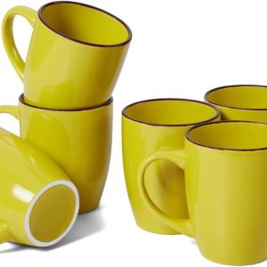 Juego de 6 tazas de café de 12 onzas con mango grande, tazas modernas con asa para té, café con leche, cacao capuchino, aptas para lavavajillas y Juego de 6 tazas de café de 12 onzas con mango grande, tazas modernas con asa para té, café con leche, cacao capuchino, aptas para lavavajillas y