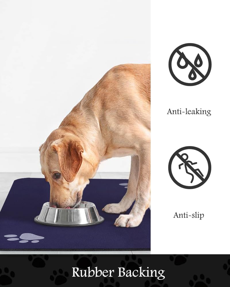 Tapete de alimentación para mascotas, tapete absorbente para alimentos y agua, sin manchas, de secado rápido, dispensador de agua para perros,