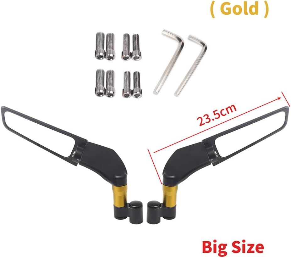 para Espejo retrovisor para FZ1 FZ6 FZ8 FZ25 FZ400 FZ07 FZ09 FZ10 FZS15Wind Wing Side Retroviseur Espelhos Moto Accesorios de motocicleta (negro)