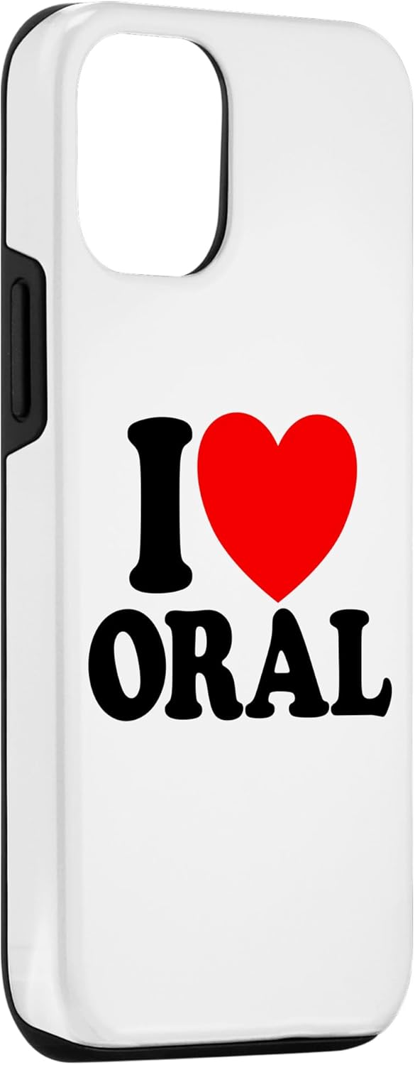 Funda para iPhone 1212 Pro I Love Oral Corazón Rojo Divertido Humor Sucio I Love