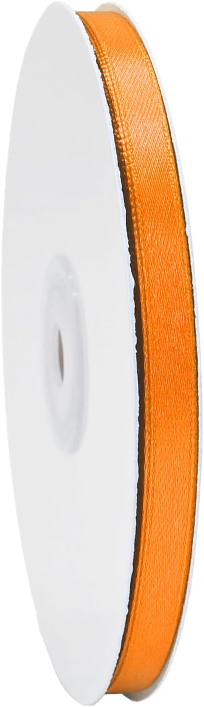 Cinta de satén naranja de doble cara de 38 pulgadas x 50 yardas, cintas de poliéster naranja para envolver regalos, cinta de tela para manualidades,