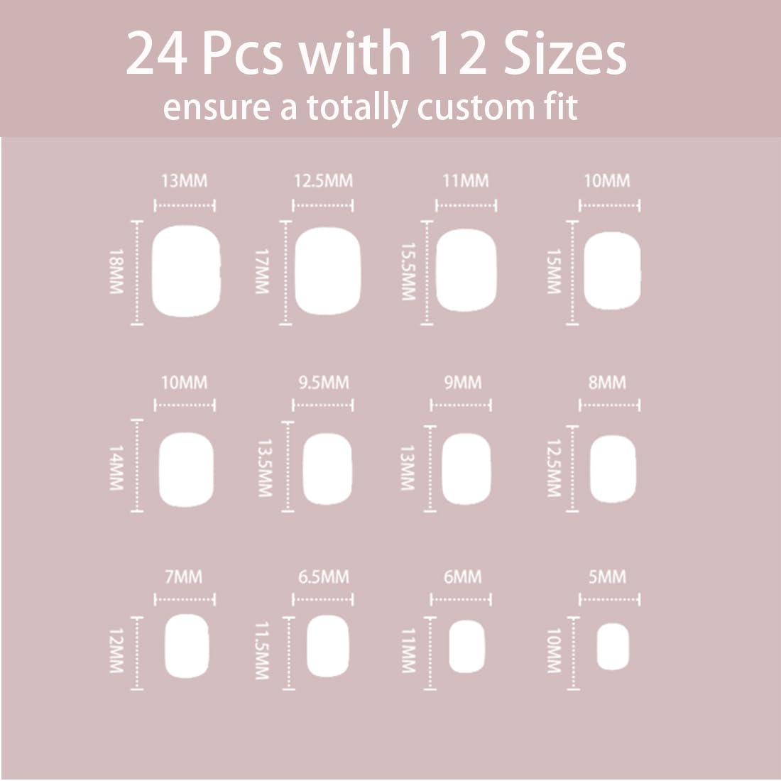 24 uñas postizas a presión, color rosa brillante con diseños, uñas postizas de cobertura completa, uñas postizas de acrílico artificiales, uñas