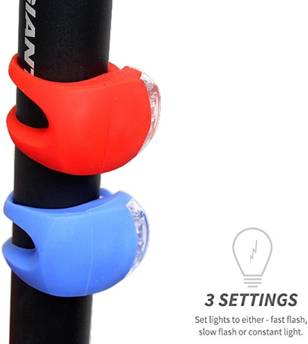 Juego de luces LED de silicona delanteras y traseras para bicicleta, faros delanteros y traseros, impermeables y de seguridad para carretera, luces