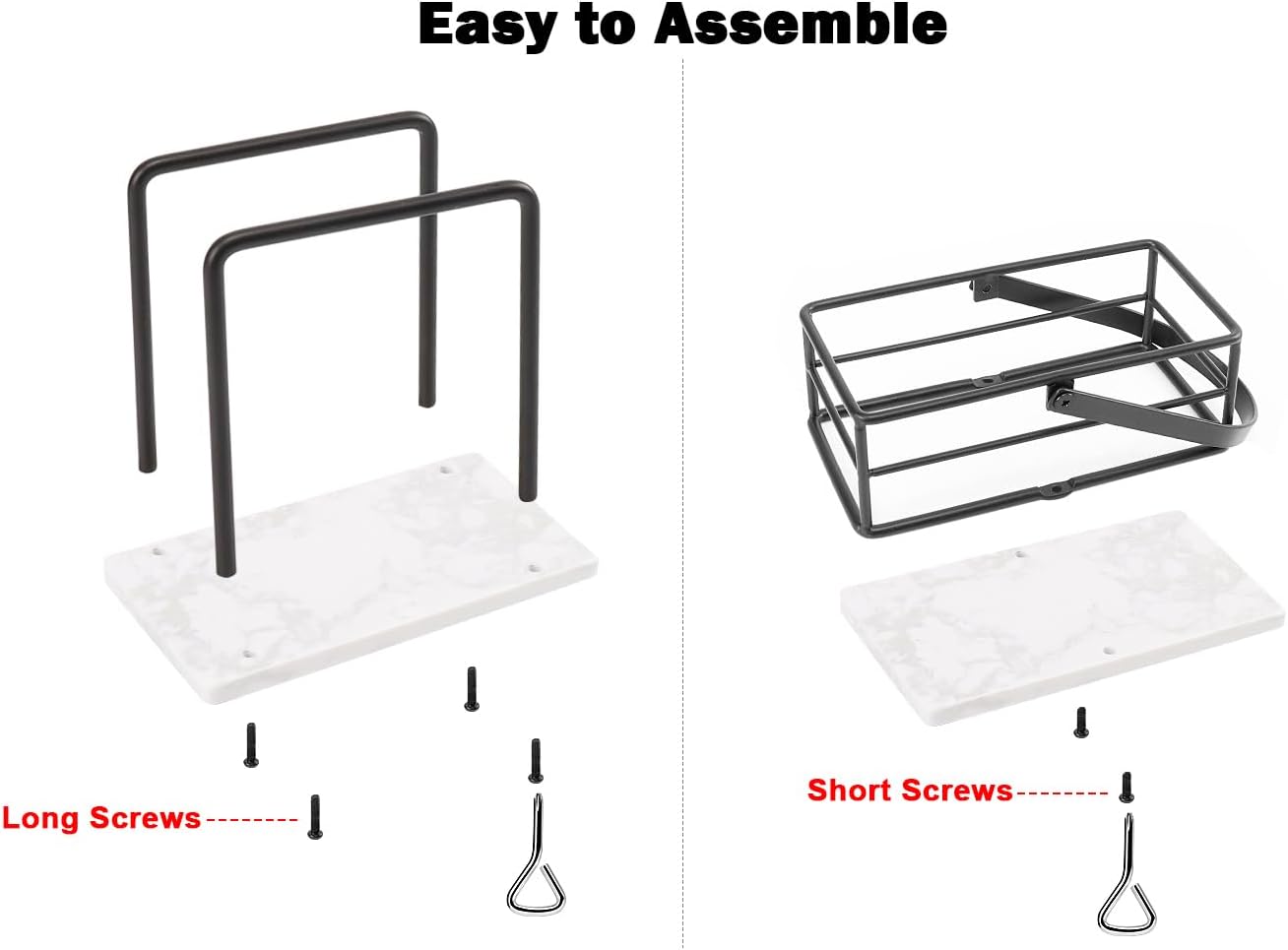 Servilletero de metal, moderno dispensador de papel de seda independiente con almacenamiento de condimentos para mesa de cocina (base de mármol,